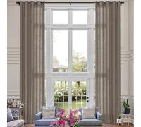 Custom Extra Long Rock Grey Linen Blend Drapes - 144" Grommet Top ains for High Living Rooms - 50" Wide, 9-24 Feet Length - Ele Window Treatments, 1 Panel