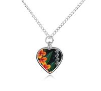 Custom Eye-catching Hawaiian Flowers Cremation Necklace for Ashes Pet Urn Necklace 27.6" Adjustable Chain Memorial Dog Cat Jewelry Keepsake with Filling Kit Sympathy Gift for Grieving Pet Owners
