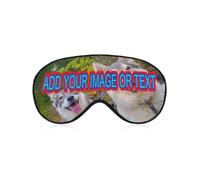 Custom Eye Mask, Add Your Image Text Personalized Sleep Shade Soft Blindfold Eyemask Blackout Eye Cover with Adjustable Strap for Full Night's Sleep, Travel and Nap Adjustable