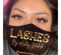 Custom Eyelash Technician Photo Prop Lash Extension Face Paddle Personalised Acrylic Handheld Lash Mirror For Social Media Lash Tech Supplies Lash Room(Black)