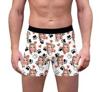 Custom Face Mens Boxer Briefs Personalized Underwear with Photo Picture Customized Boxers for Boyfriend Husband Him