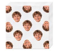 Custom Face Napkins Personalized with Your Photo, 100 PCS 3-Ply, Customized Funny Pet Face Napkins for Birthday Party Wedding Bachelorette Party Decorations, Personalized Party Supplies