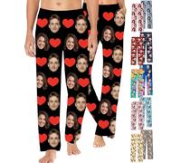 Custom Face Pajama Pants Men Women Personalised Photo Pajama Bottoms Printed Customised Dog Pet Face Sleepwear Pants