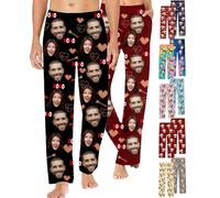 Custom Face Pajama Pants Men Women Personalised Photo Pajama Bottoms Printed Customised Dog Pet Face Sleepwear Pants