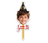 Custom Face Photo Cupcake Hat for Birthdays, Weddings, Graduations - Upload Your Image to Create a Unique Cake Topper - Personalized Party Hat with Birthday Wishes and Celebration Tags