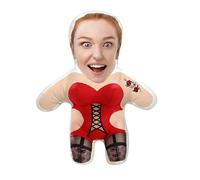 Custom Face Pillow Cute Personalised Photo Pillow, 3D Double-Sided Head Body Shaped Plush Stuffed Pillow for Home Sofa Decor Valentine's Day Christmas Funny Pillow Gift for Couples Women Men