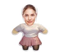 Custom Face Pillow Cute Personalised Photo Pillow, 3D Double-Sided Head Body Shaped Plush Stuffed Pillow for Home Sofa Decor Valentine's Day Christmas Funny Pillow Gift for Couples Women Men