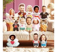 Custom Face Pillow Cute Personalised Photo Plush Doll, 3D Double-Sided Head Body Shaped Plush Stuffed Pillow for Home Sofa Decor Valentine's Day Christmas Funny Pillow Gift for Couples Women Men…