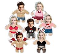 Custom Face Pillow, Personalized Photo Stuffed Pillows, 3D Printing Head Body Shaped Dog Plush Stuffed for Home Sofa Decor Funny Valentine's Day Gifts for Couples, Him, Her, Girlfriend