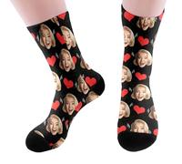 Custom Face Socks, Personalized Face Socks with Pictures Customized Unisex Crew Sock Fathers Day Gift for Men Women Gift for Birthday, Valentine's Day, Anniversaries Weddings