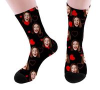 Custom Face Socks, Personalized Sock with Photo Customizable Unisex Funny Crew Sock Custom Valentines Gifts Gift for Birthday, Valentine's Day, Anniversaries Weddings