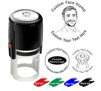 Custom Face Stamp Personalised Stamp Self Inking Customised Photo Logo Text Rubber Seal Gifts for Business Pets Teacher Friends