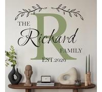 Custom Family Monogram Wall Decals - Personalized Name Stickers for Entryway, Living Room, Nursery - Removable Home Decor for Family Wall Art