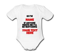 Custom Fan Watching Babygrow INSTANT PREVIEW - See What You are Buying Support your Team Movie TV Show