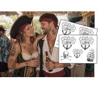Custom Fancy Dress, Festival & Halloween Temporary Tattoos - Matching Couple & Group Tattoos - Personalised Name Tattoos, Complete your Outfit - Upload Your Design - Fast Dispatch (8 Sheets)
