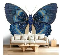 Custom Fantasy Luxury Mural Wallpaper, Modern 3D Effect Backdrop Wall Art Murals, Non-Woven Starry Sky Butterfly Mural, Wallpaper for Living Room Home Decoration 150 x 105 cm