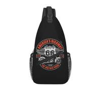 Custom Fashion Americas Highway Route 66 Crossbody Sling Backpack Men Shoulder Chest Bag for Traveling