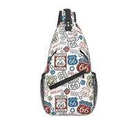 Custom Fashion Vintage Route 66 Sling Bags for Travel Hiking Men America Highways Chest Crossbody Backpack Shoulder Daypack
