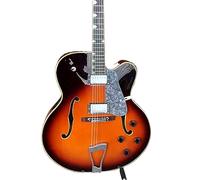 Custom Fat Body Archtop Jazz Guitar With Flame Maple Wood Customized Sunburst Thick Semi Hollow