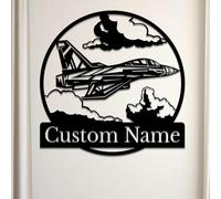 Custom Fighter Aircraft Metal Wall Art, Personalized Fighter Jet Pilot Name Sign，Fighter Aircraft Decoration For Room, Fighter Aircraft Decor (Fighter Aircraft G)