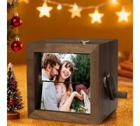 Custom Film Style Mechanical Flipbook Led Version, Customized Crank Photo Display With Personal Picture, Romantic Anniversary Light Photo Frame