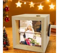 Custom Film Style Mechanical Flipbook Led Version, Customized Gift For Lover Personalized Crank Album, Custom Handmade Romantic Light Photo Box(With LED,8 Photos)