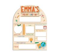 Custom First and Last Day of School Board Sign Wooden Personalized Reusable Modern Back to School Signs Erasable Photo Prop for Students Kindergarten Preschool