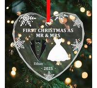 Custom First Christmas Married Ornament 2025,Personalized Christmas Wedding Ornaments,Our First Xmas Married Keepsake,Anniversary Wedding Decoration for Wife Husband,Newlywed