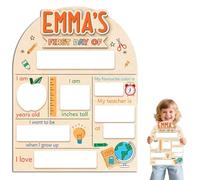 Custom First Day of School Board with Name, Personalised First Day of School Board Interchangeable, Gifts for Students Kids Preschool Kindergarten, Photo Prop, Erasable & Reusable
