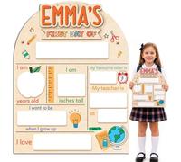 Custom First Day of School Board Wooden Sign,Personalized Name Reusable Back to School Chalkboard 1st for Kindergarten Preschool, Gifts for Kids at Preschool Kindergarten，Multicolor