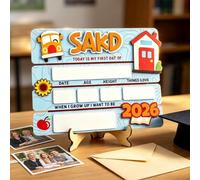 Custom First Day of School Board Wooden Sign,Personalized Name Reusable Back to School Chalkboard 1st for Kindergarten Preschool, Gifts for Kids at Preschool Kindergarten，Blue