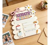 Custom First Day of School Board Wooden Sign,Personalized Name Reusable Back to School Chalkboard 1st for Kindergarten Preschool, Gifts for Kids at Preschool Kindergarten，Pink