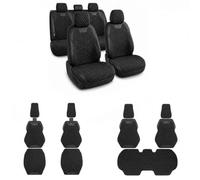 Custom Fit Car Seat Covers Full Set for Chrysler Dodge Caliber (2007-2012) Breathable Quilted Fabric Seat Protector with Anti Slip Backing, Front & Rear Interior Covers(Black)