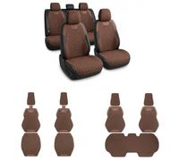 Custom Fit Car Seat Covers Full Set for Mini John Cooper Works (2001-2024) Breathable Quilted Fabric Seat Protector with Anti Slip Backing, Front & Rear Interior Covers(Brown)