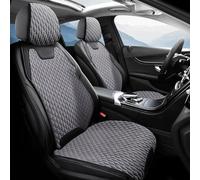 Custom Fit Car Seat Protector Front & Back Seat for Dodge Charger/Challenger 2008-2026 Breathable Woven Fabric seat covers, Anti-Slip Backing for Families, Pets & Long Drives(Gray)