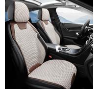 Custom Fit Car Seat Protector Front & Back Seat for Honda Passport 1994-2019 Breathable Woven Fabric seat covers, Anti-Slip Backing for Families, Pets & Long Drives(off-White)