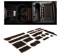 Custom Fit Cup, Door, and Console Liner Acessories for 2019 2020 Subaru Forester (Orange Trim)