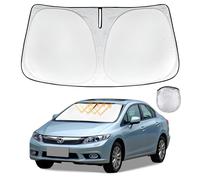 Custom Fit for Civic Car Windshield Sunshade for Honda Civic 9 Generation 2012-2015 Foldable Front Window Sun Shades Shield Cover Sun Visor Protector 240T Reflective Fabric Car Accessories