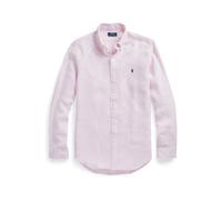 Custom FIT Linen Shirt - Stripes Pink/White - male - Ralph Lauren - Casual Shirts - Pink - 2XL - Shirts 2XL