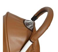 Custom Fit PU Leather Handle Covers for Babyzen Yoyo and Yoya Strollers - Durable, Easy to Clean, Comfortable Grip, Effortless Installation, Protective Armrest Covers (55x12cm)，Brown