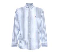 Custom Fit Stripe Oxford Shirt, male, Polo Ralph Lauren, Casual Shirts, Blue, L, Shirts L