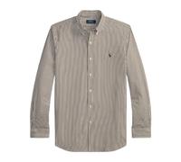 Custom Fit Striped Stretch Poplin Shirt - male - Ralph Lauren - Casual Shirts - Brown - M - Shirts M