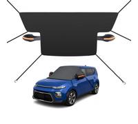 Custom Fit Windshield Snow Cover for Kia Soul with Side Window and Rearview Mirror Protector, Car Snow Ice Frost Protector, Vehicle Specific Winter Windshield Cover with Side Flaps