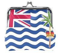 Custom Flag British Indian Ocean Territory Leather Coin Pouch Women Girl Kiss Lock Card Change Purse for Girls, Flag British Indian Ocean Territory, Classic