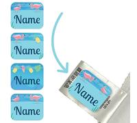 Custom Flamingo Clothing Name Labels for Kids - Stick On Care Label Name Tags - School & Nursery Use
