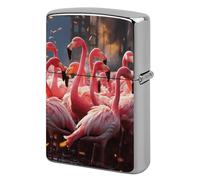 Custom Flamingos Partying Lighter Case Personalized Metal Lighter Cover Holder Reusable Shockproof Protective Lighters Without Insert Gift for Men Women Dad Husband