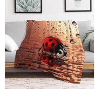 Custom Flannel Fleece Throw Blanket for Adults 30x40 Lightweight Art Ladybug Tracks Bedtime Blanket Soft Warm Blankets for Bed Couch Sofa Camping Picnic Wedding Gift Winter Home Decoration