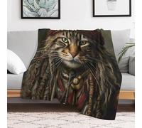 Custom Flannel Fleece Throw Blanket for Adults 30x40 Lightweight Cat Pirate Braids Bedtime Blanket Soft Warm Blankets for Bed Couch Sofa Camping Picnic Wedding Gift Winter Home Decoration