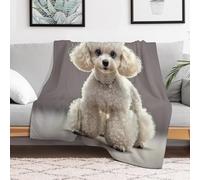 Custom Flannel Fleece Throw Blanket for Adults 30x40 Lightweight Poodle Bedtime Blanket Soft Warm Blankets for Bed Couch Sofa Camping Picnic Wedding Gift Winter Home Decoration
