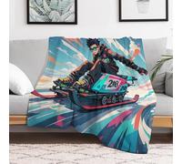 Custom Flannel Fleece Throw Blanket for Adults 30x40 Lightweight Skateboarding and Skiing Bedtime Blanket Soft Warm Blankets for Bed Couch Sofa Camping Picnic Wedding Gift Winter Home Deco